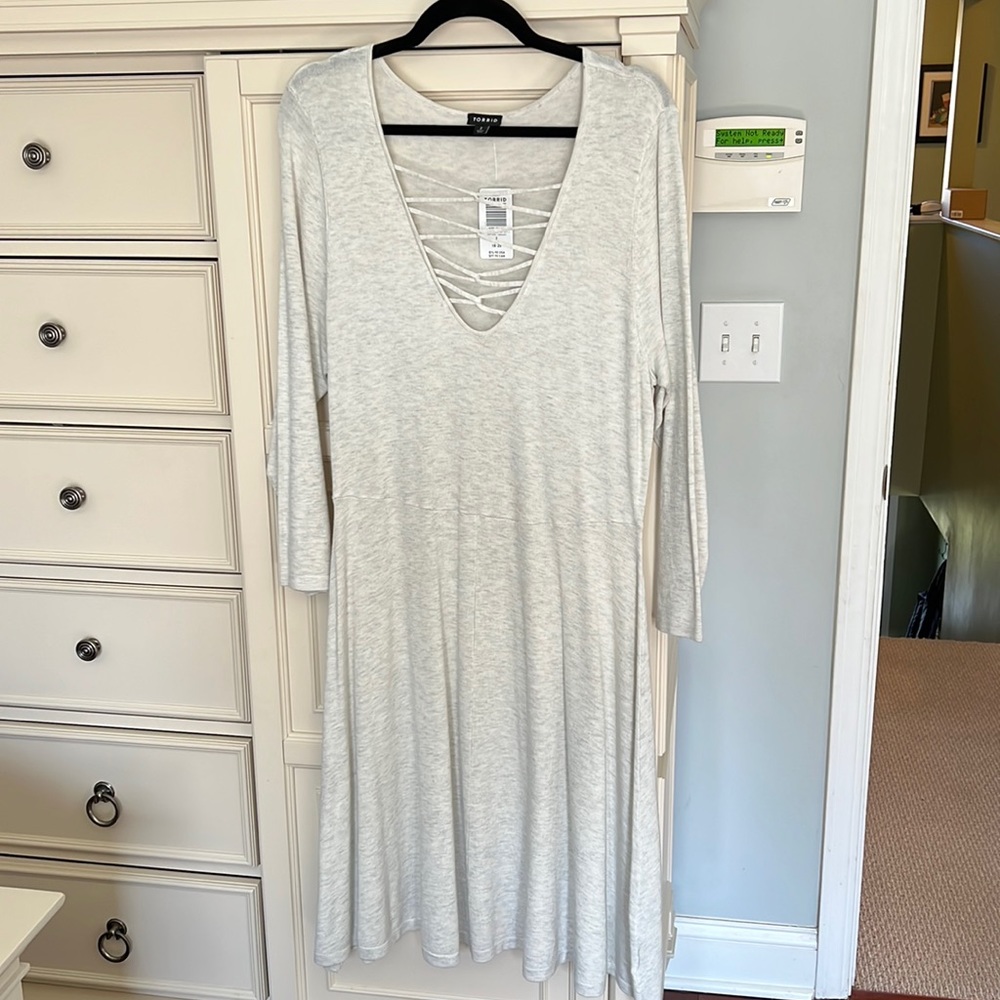 Cream color sweater dress torrid size 2